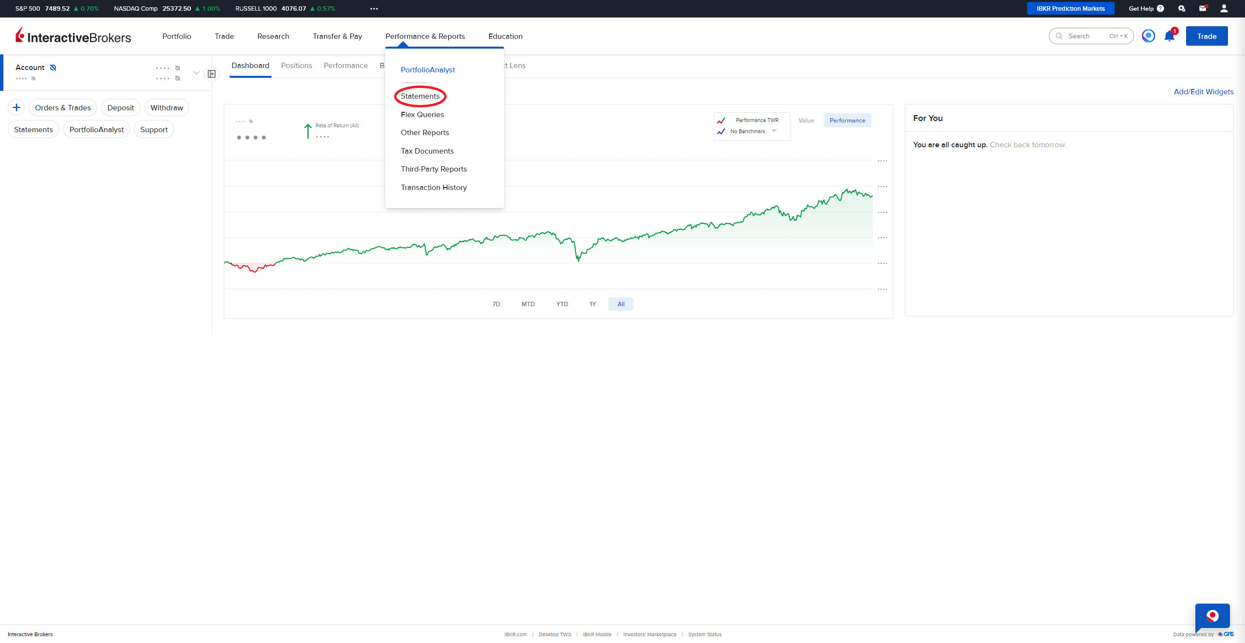 IBKR - Performance & Reports, voce Statements