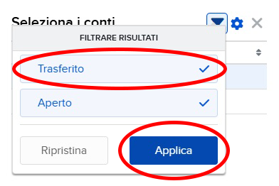 IBKR - filtra trasferiti